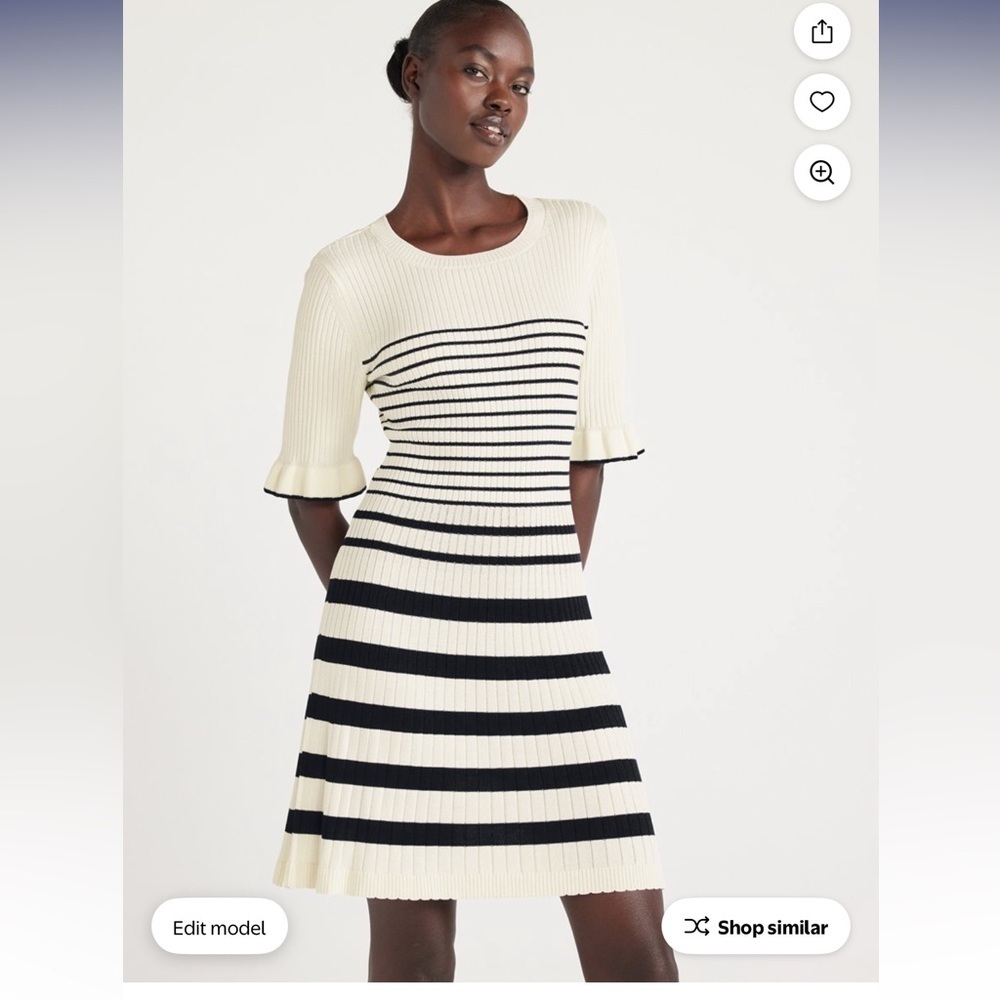 Free Assembly Women's Striped Navy and White Dress size small. NWT!